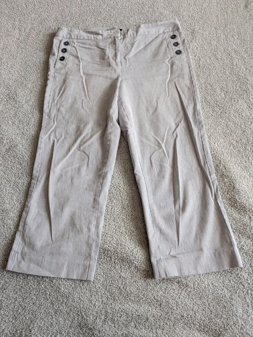 🌼B2G1🌼 Counterparts Blue White Railroad Stripe Nautical Cropped Pants
